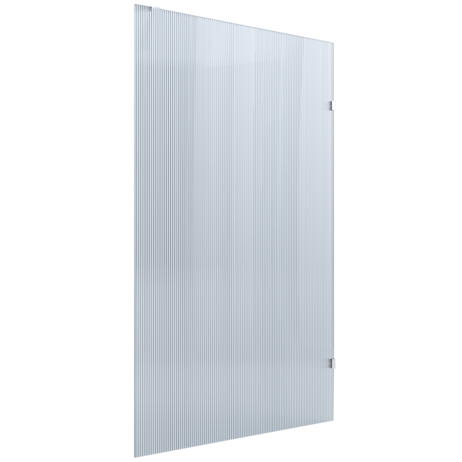 Fully-Frameless Reeded – Fixed Panels - Brushed Nickel