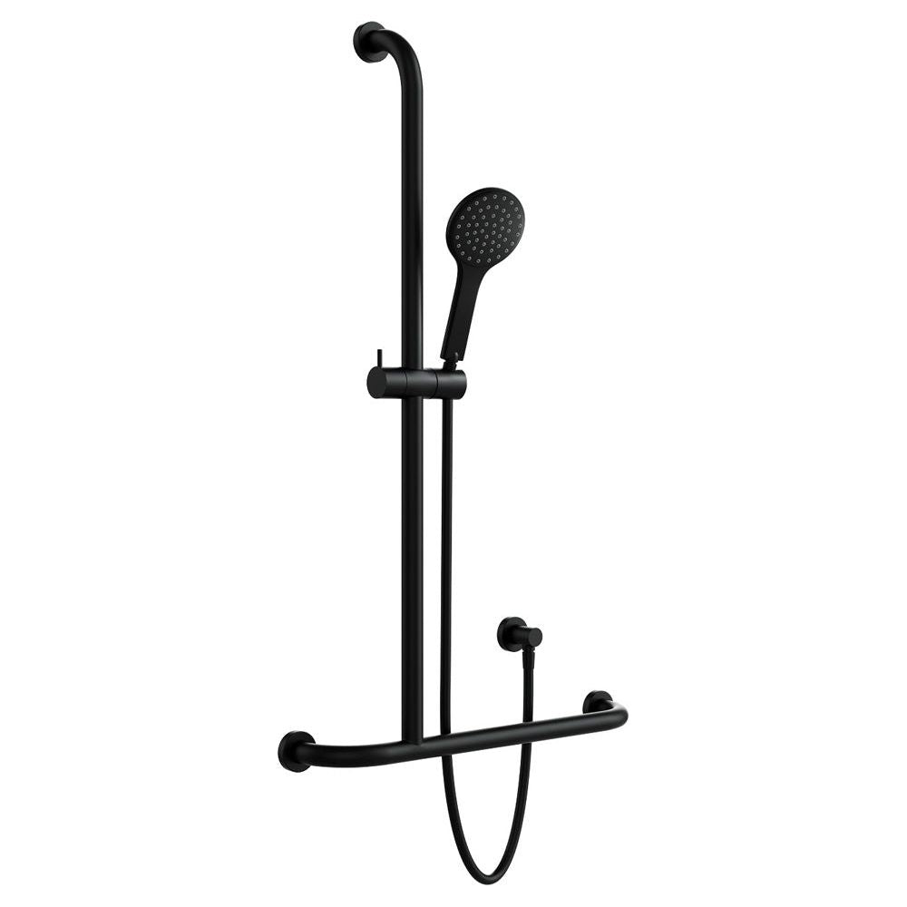 Hustle Care Matte Black Inverted T Rail Shower