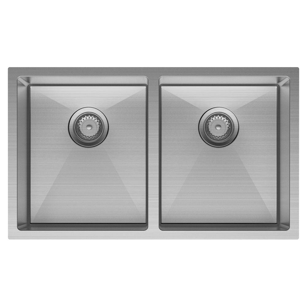 Hana 27L/27L Double Kitchen Sink, Stainless Steel