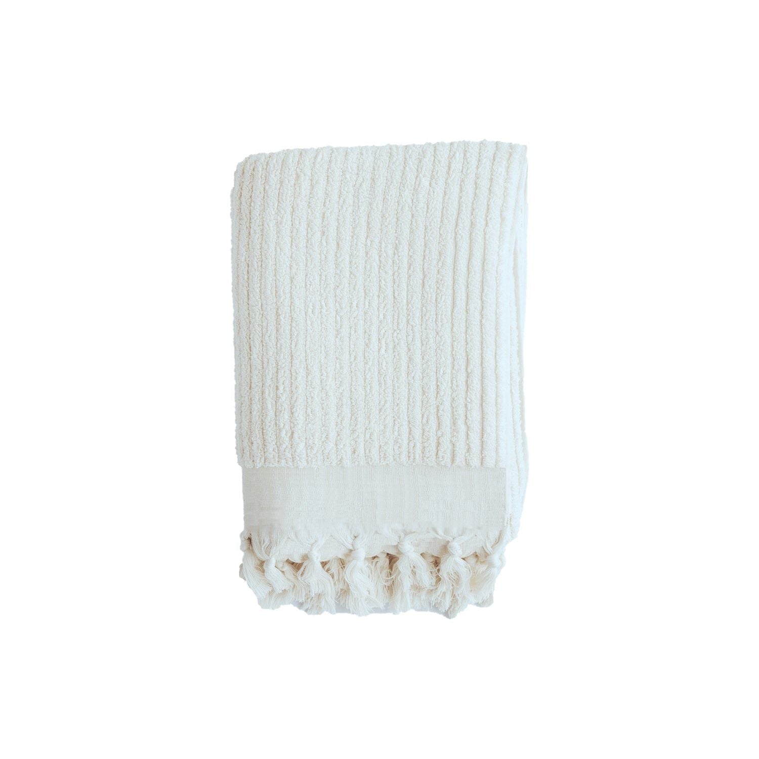 Natural Ribbed Bath Towel