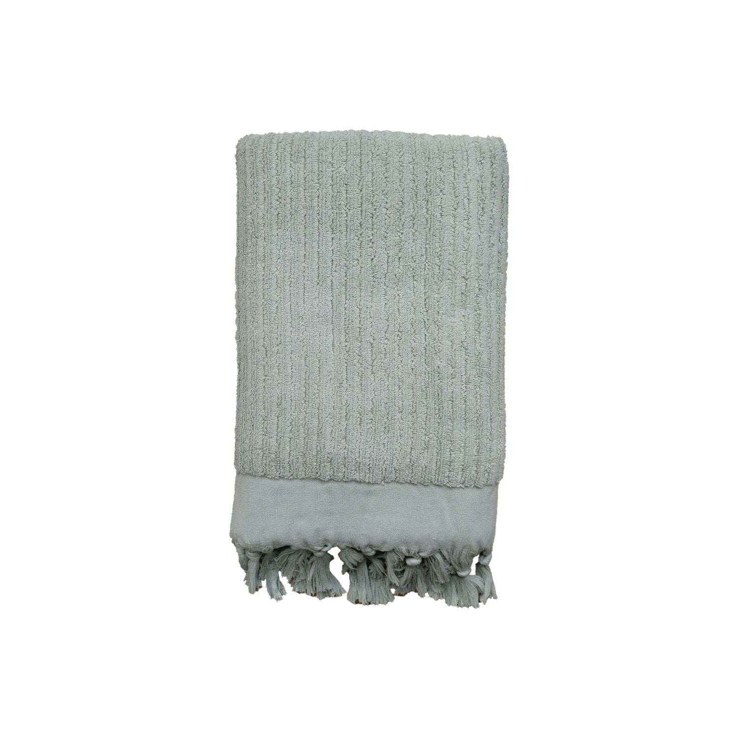 Sage Ribbed Bath Towel