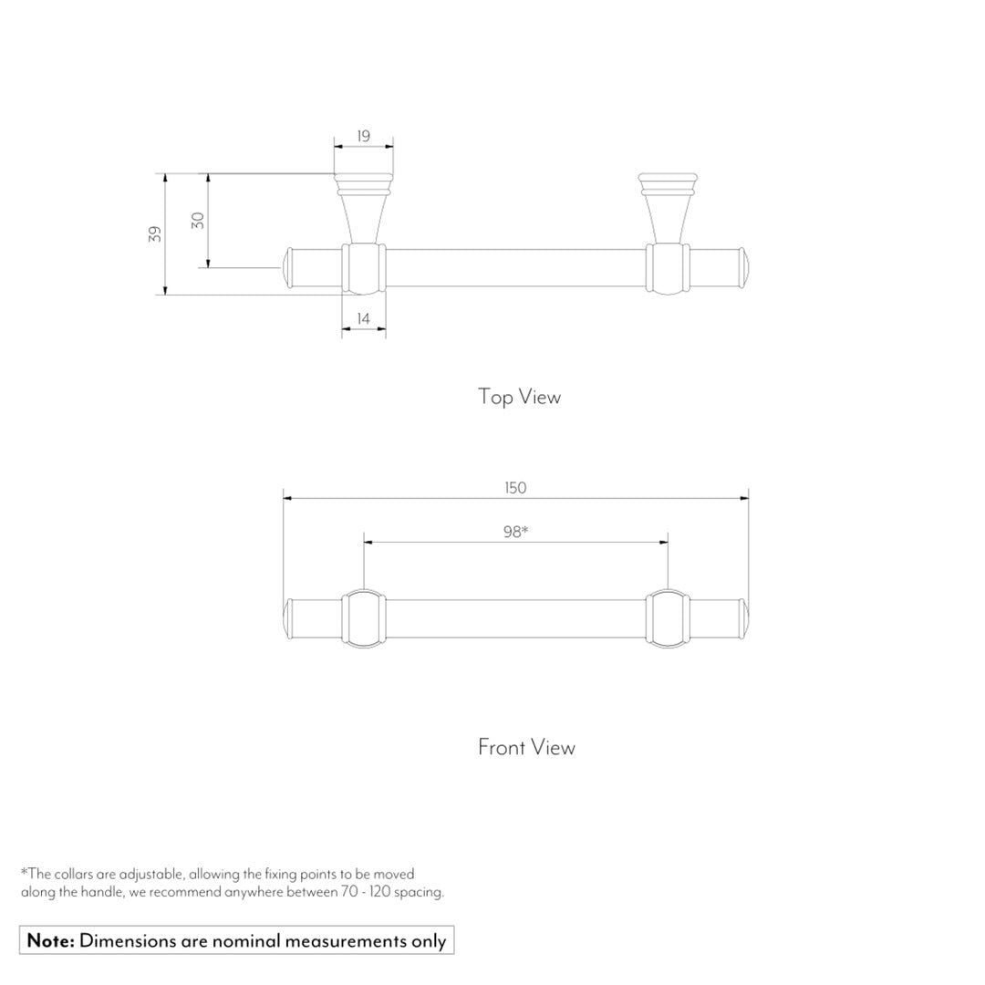 Kingsley Adjustable Cabinetry Pull 150mm