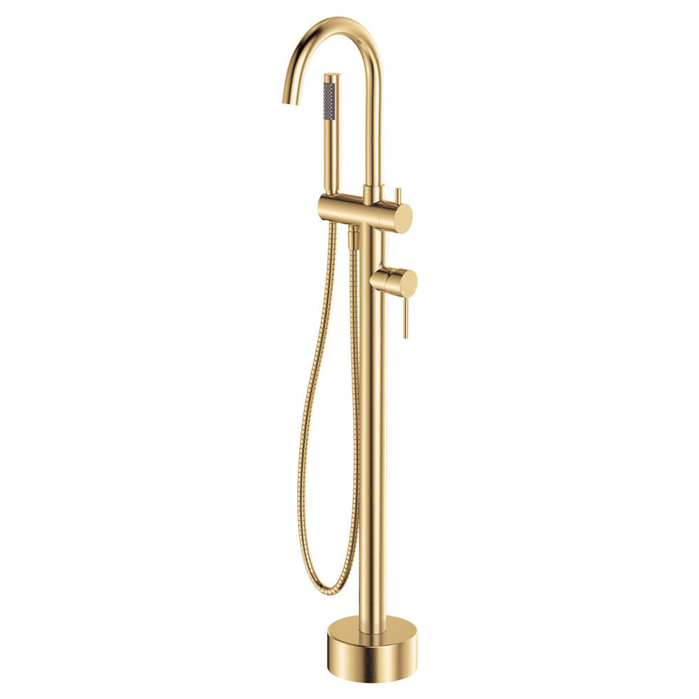 Kaya Floor Mounted Bath Mixer With Hand Shower