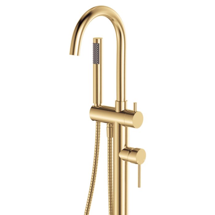 Kaya Floor Mounted Bath Mixer With Hand Shower