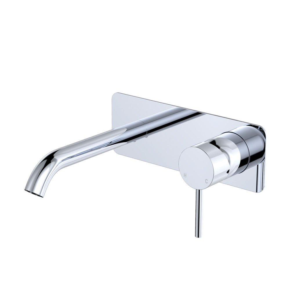 Kaya Basin/Bath Wall Mixer Set, Rectangular Plate, 160mm Outlet