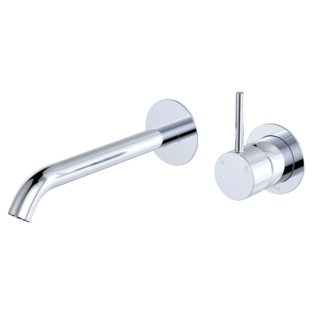 Kaya Up Basin/Bath Wall Mixer Set, Round Plates, 200mm Outlet