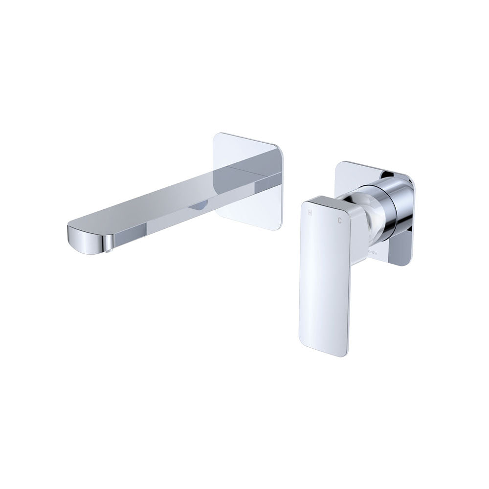 Tono Basin/Bath Wall Mixer Set, Square Plates, 160mm Outlet