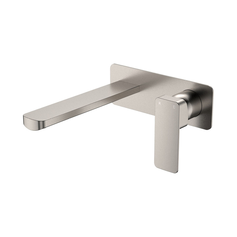 Tono Basin/Bath Wall Mixer Set, Rectangular Plate, 200mm Outlet