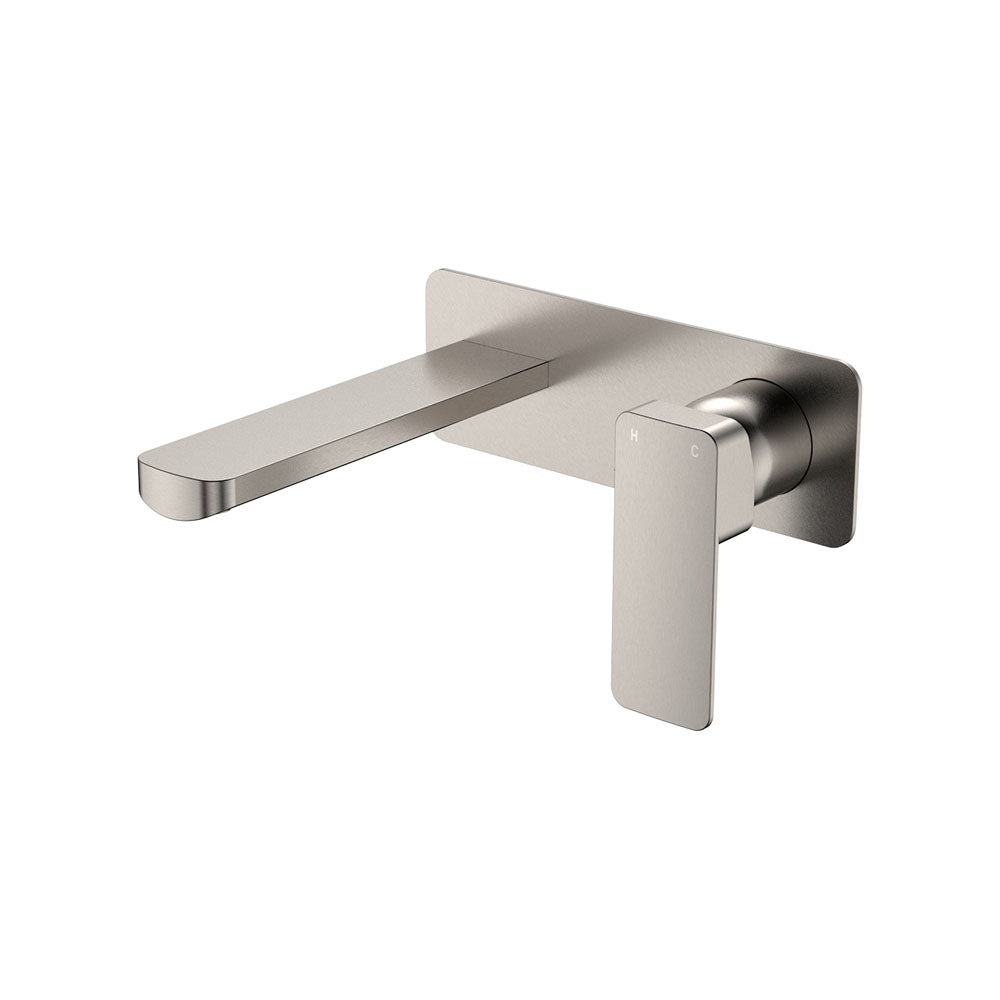 Tono Basin/Bath Wall Mixer Set, Rectangular Plate, 160mm Outlet