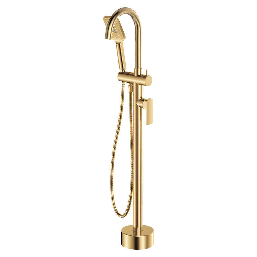 Tono Floor Mounted Bath Mixer With Hand Shower