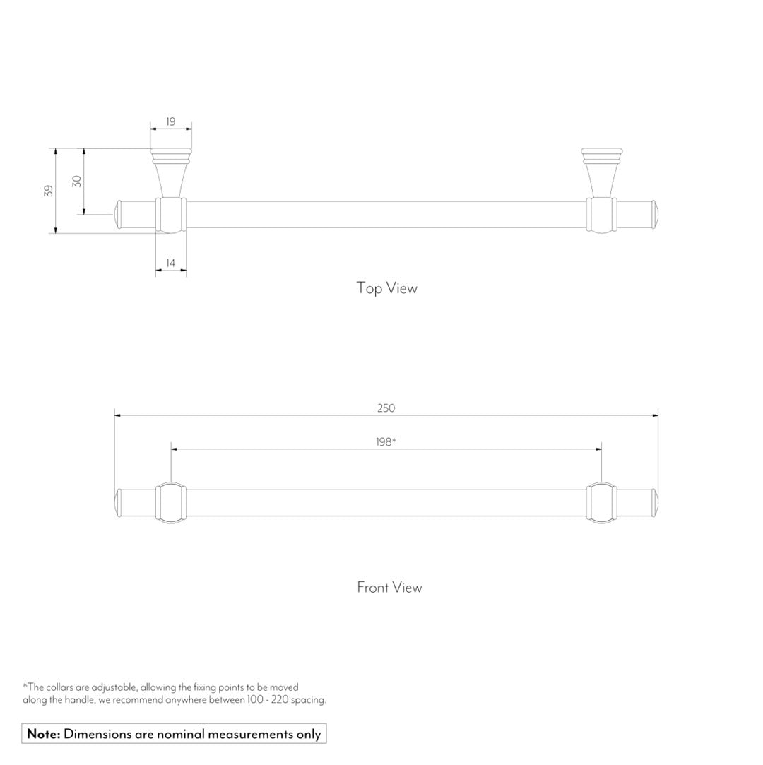 Kingsley Adjustable Cabinetry Pull 250mm