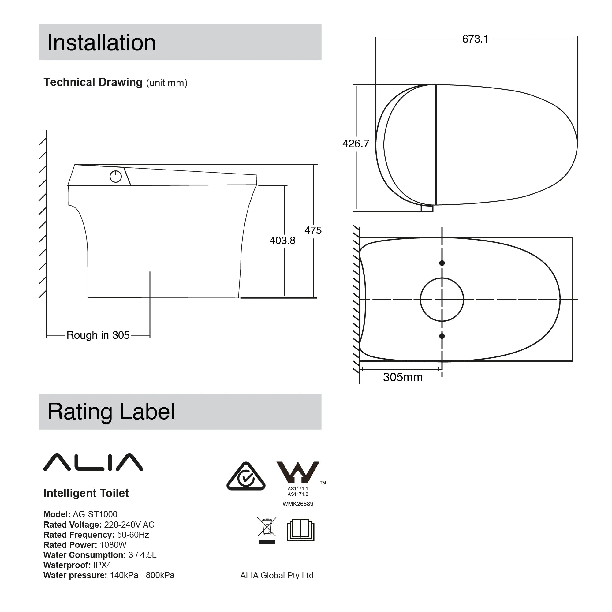 Alia Smart Toilet