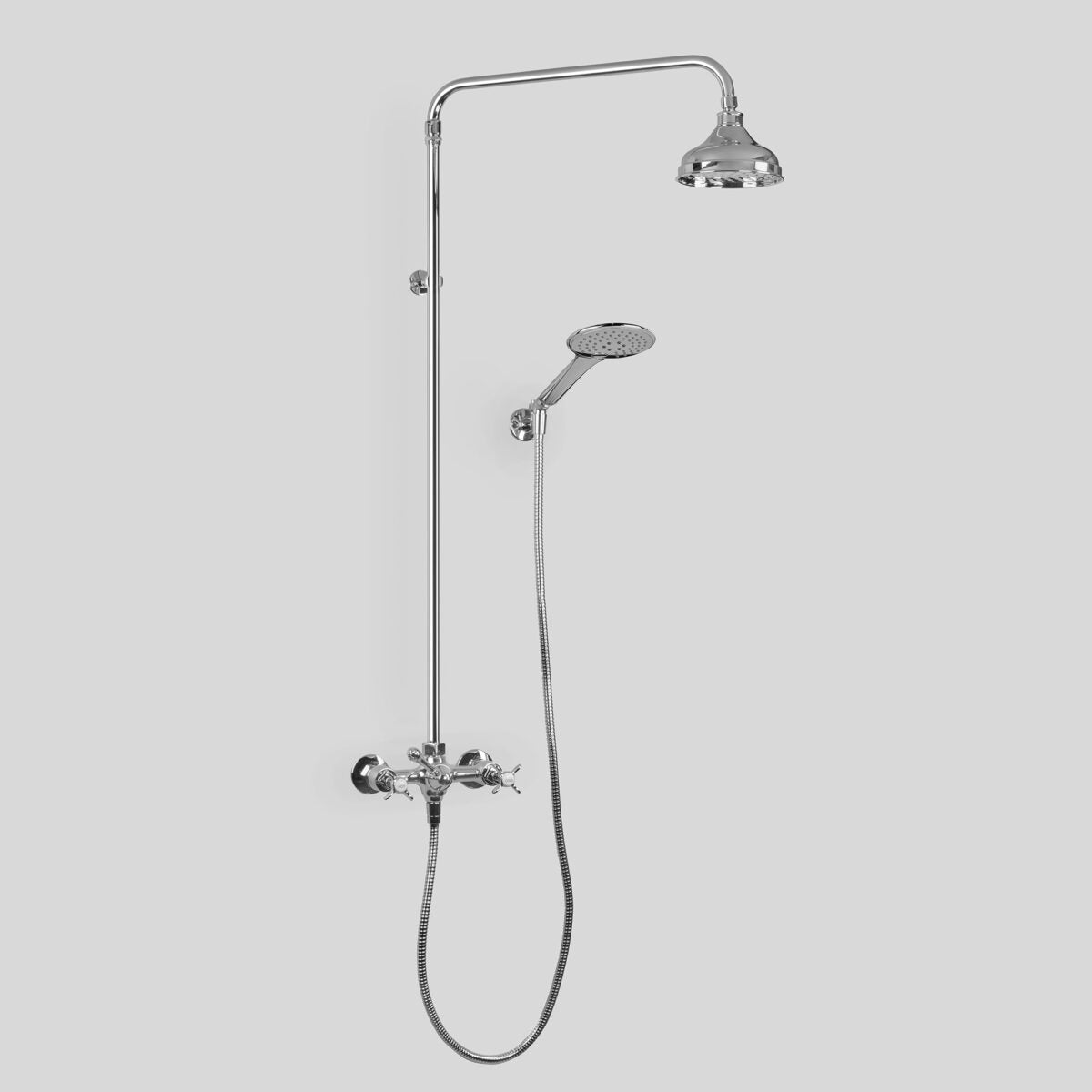 Olde English Shower Set w/ 150mm Shower Head & Multi-Function Hand Shower in Wall-Mounted Holder