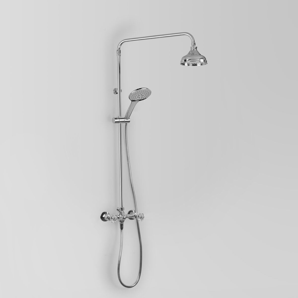 Olde English Shower Set w/ 150mm Shower Head & Multi-Function Hand Shower in Riser Rail Holder
