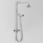 Olde English Shower Set w/ 150mm Shower Head & Hand Shower on Wall Bracket - Cross Handles, Jumper Valve