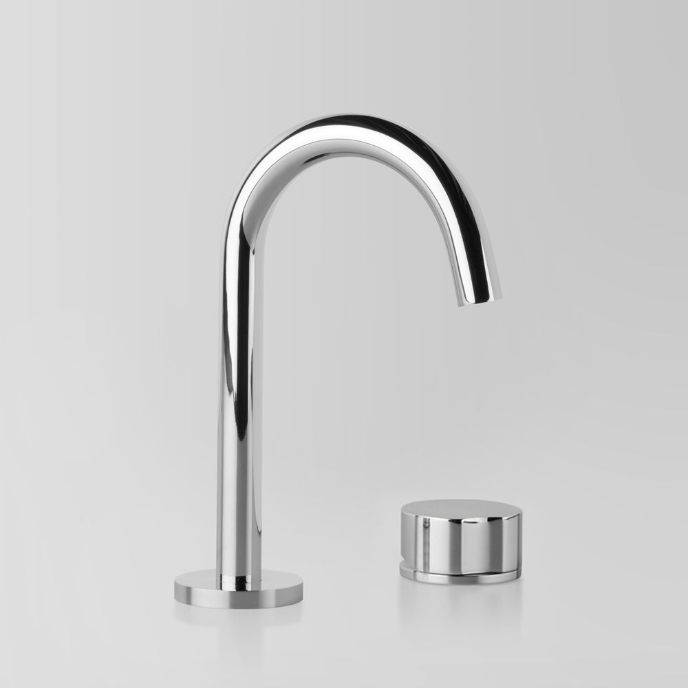 Assemble Basin Set with Volume Control Mixer, 110mm Gooseneck Swivel Spout - Indent Mixer