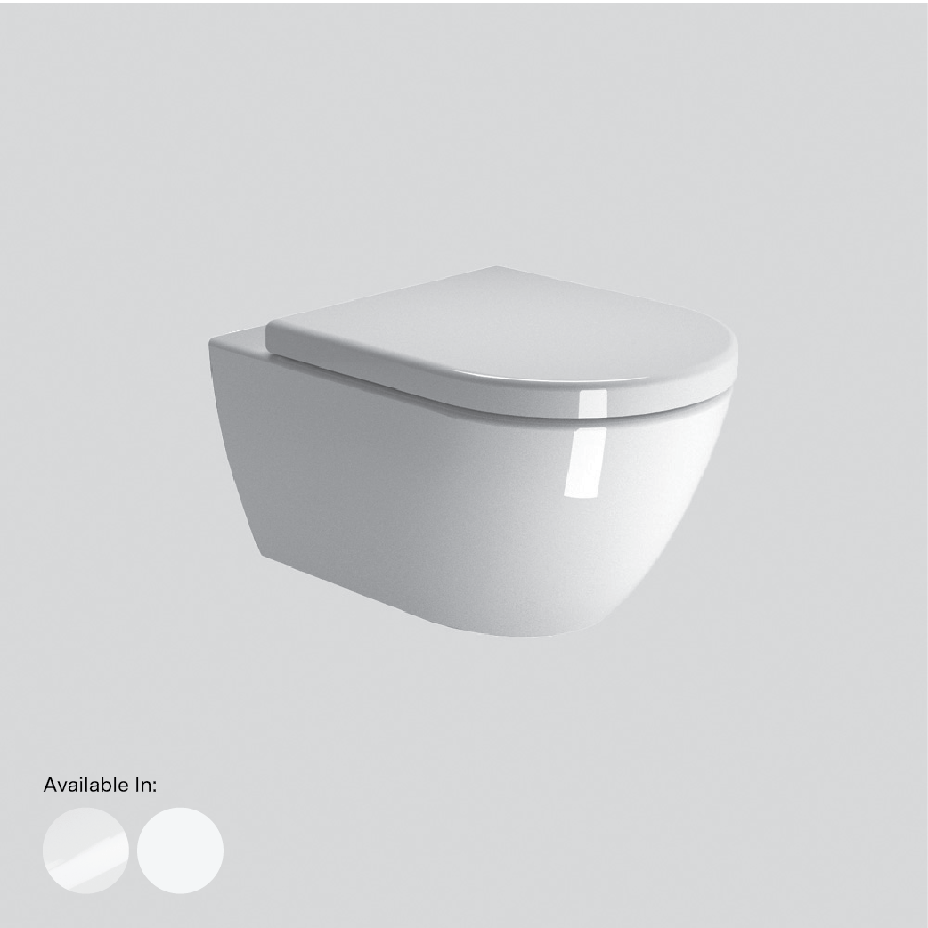 Pura Wall Mounted Swirlflush Toilet Pan with Soft-Close Seat