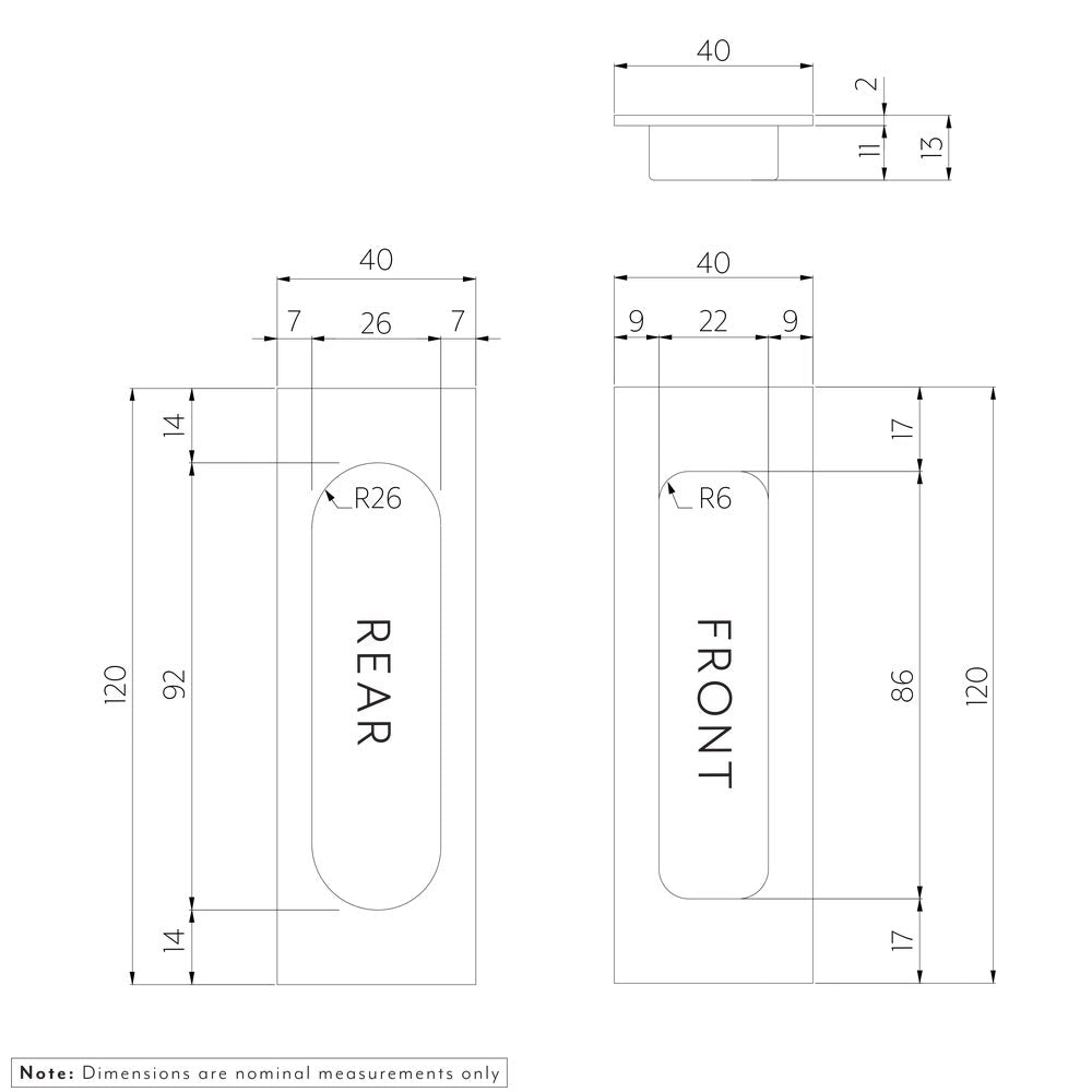 Atley Rectangular Flush Pull