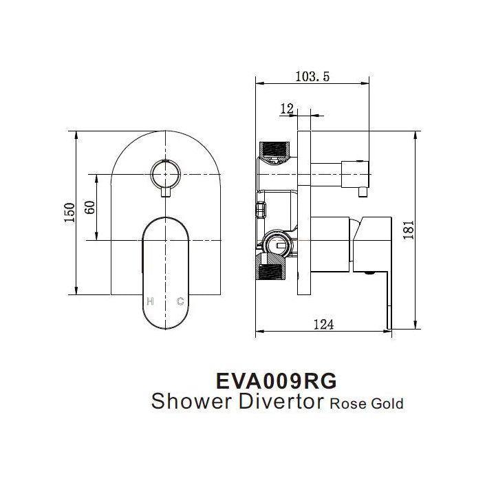Eva Shower or Bath Diverter Mixer