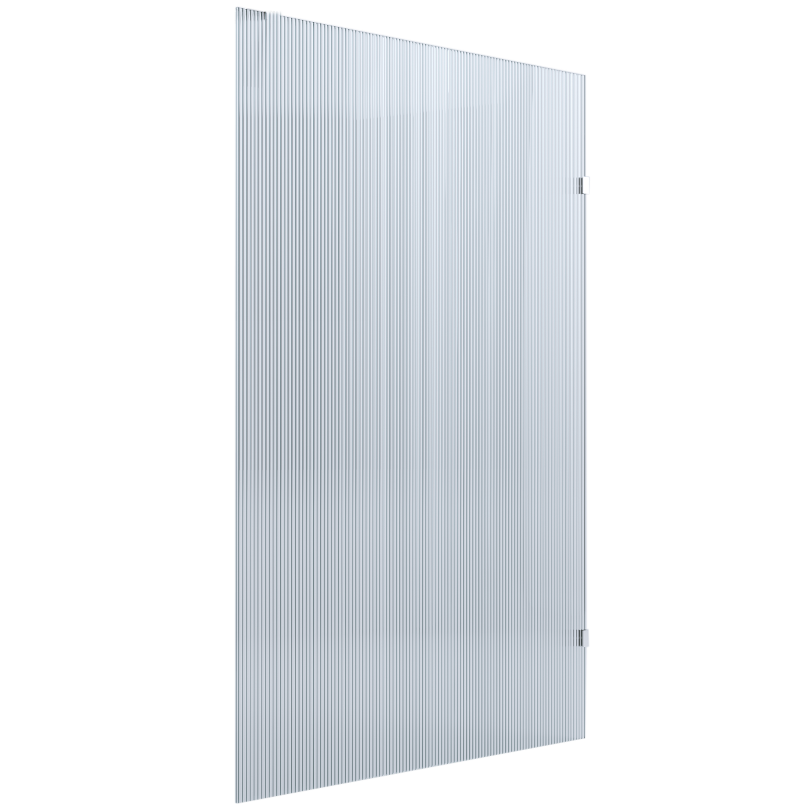 Fully-Frameless Reeded – Fixed Panels - Brushed Silver
