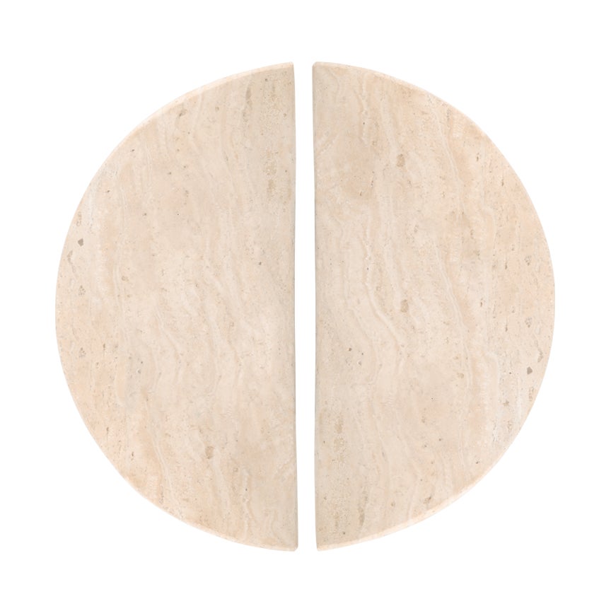 Travertine Half Moon Entry Door Pull (Pair)