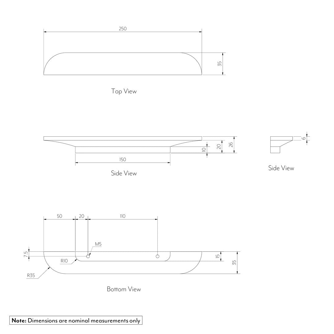 Hegman Kurve Pull 250mm (Pair)