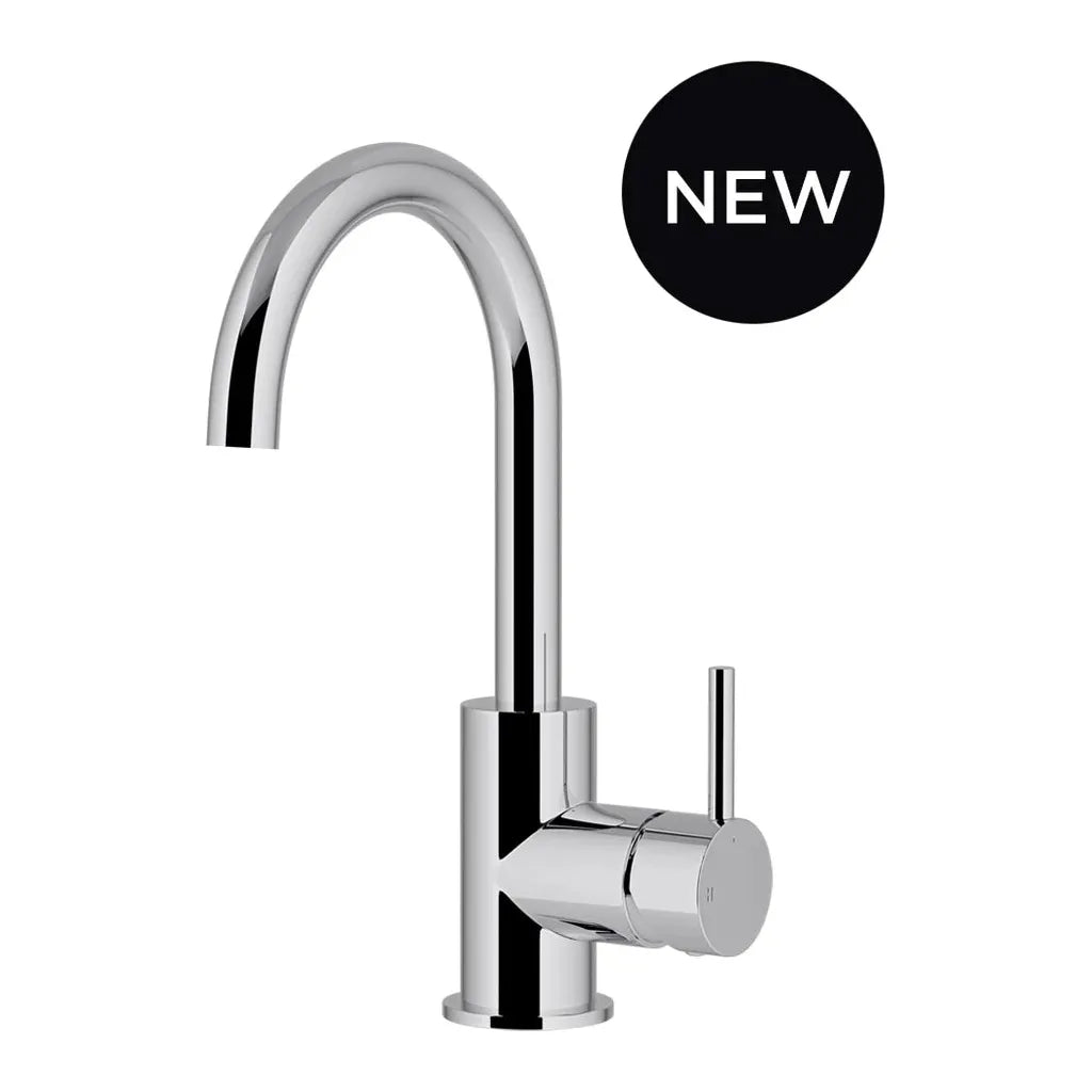 Round Gooseneck Basin Mixer with Cold Start