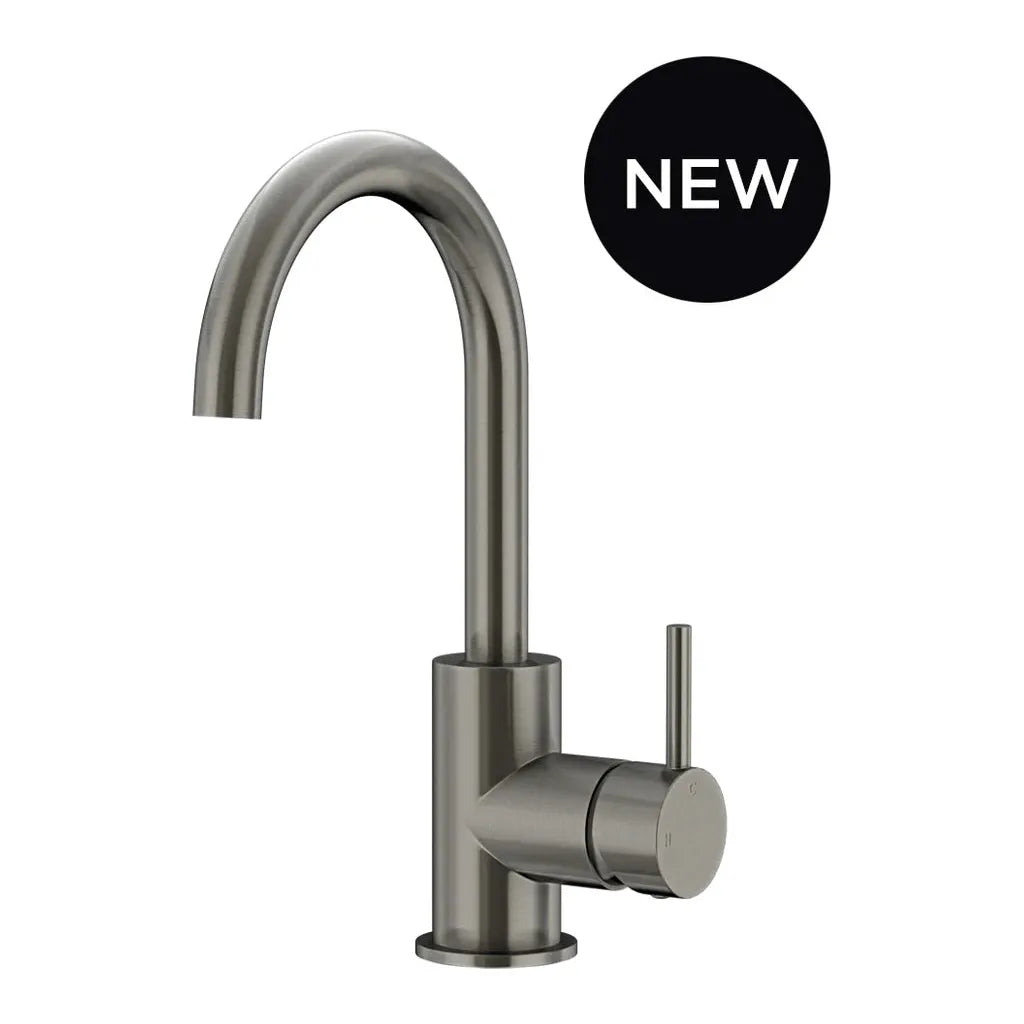 Round Gooseneck Basin Mixer with Cold Start
