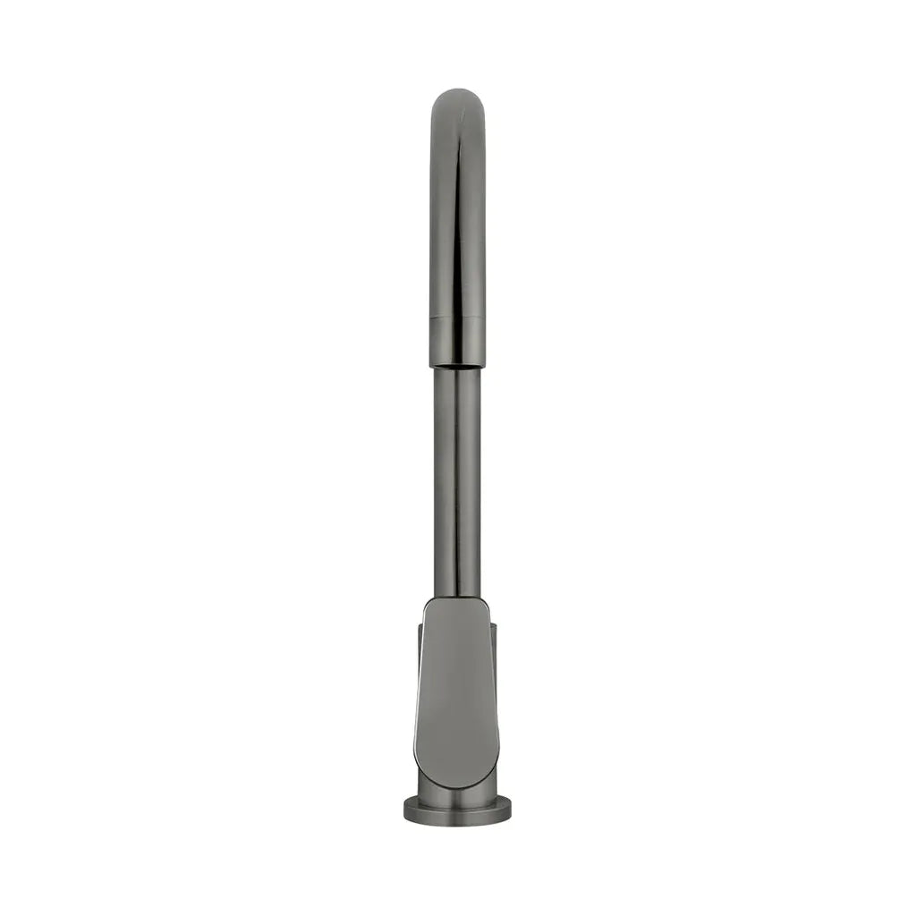 Round Gooseneck Kitchen Mixer Tap with Paddle Handle