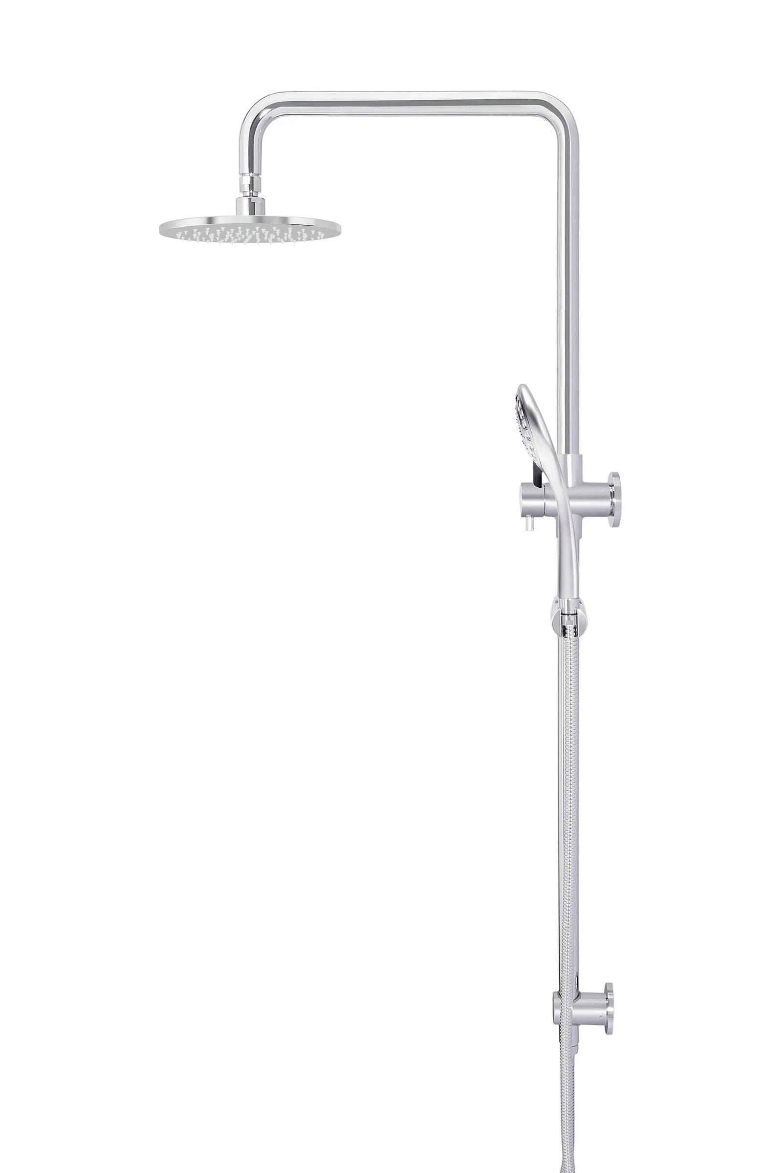 Round Combination Shower Rail, 200mm Rose, Three-Function Hand Shower