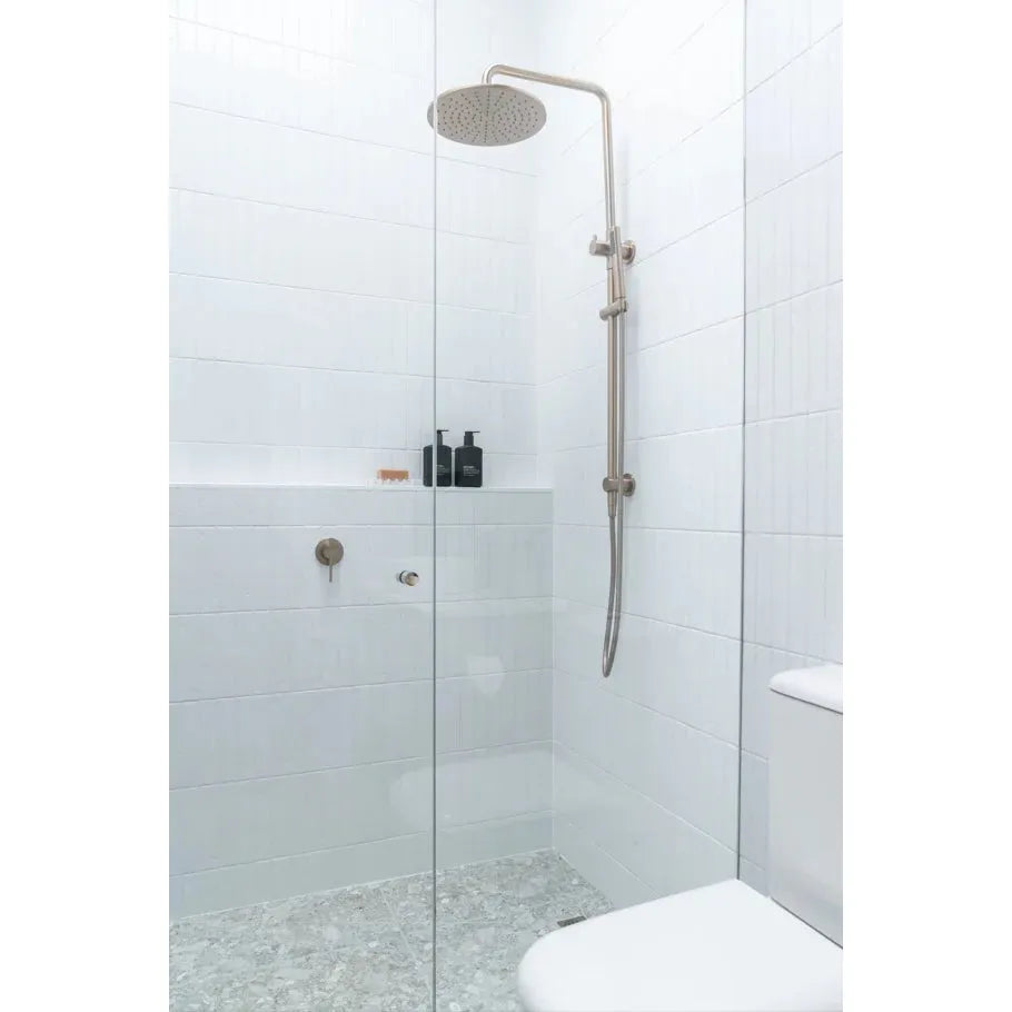 Round Combination Shower Rail, 300mm Rose, Single Function Hand Shower