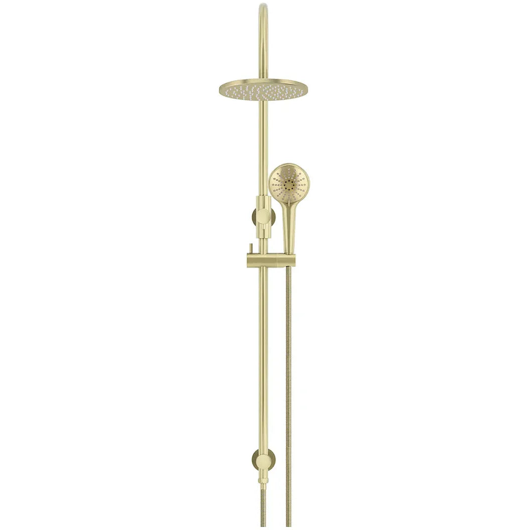 Round Gooseneck Shower Set With 200mm Rose, Three-function Hand Shower