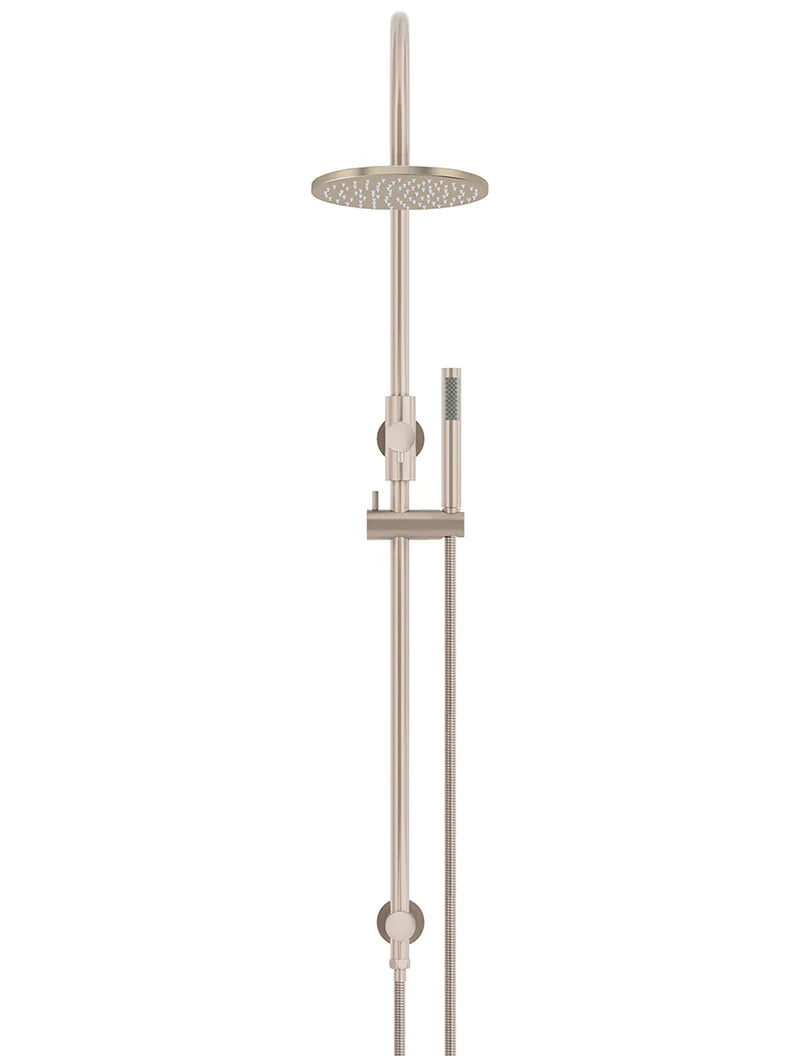 Round Gooseneck Shower Set With 200mm Rose, Single-function Hand Shower