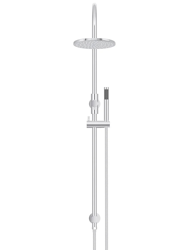 Round Gooseneck Shower Set With 200mm Rose, Single-function Hand Shower