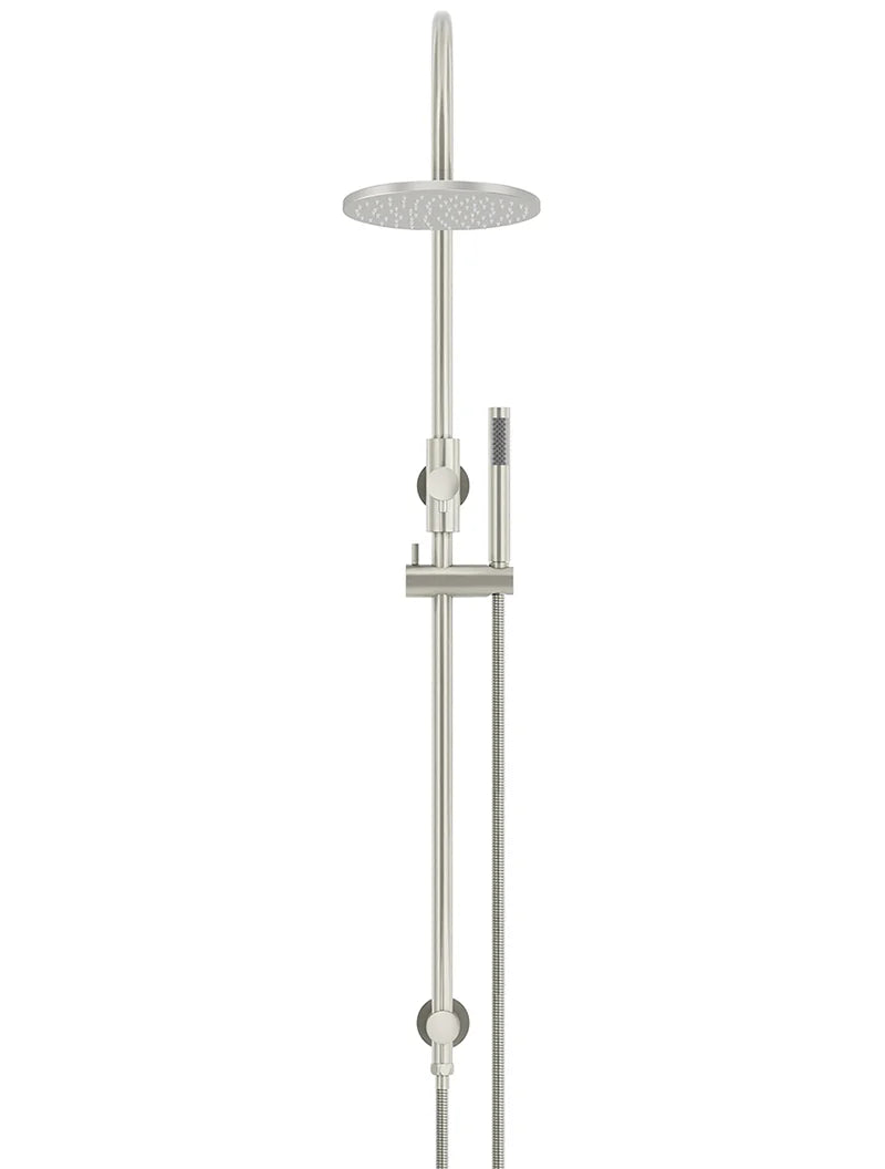 Round Gooseneck Shower Set With 200mm Rose, Single-function Hand Shower