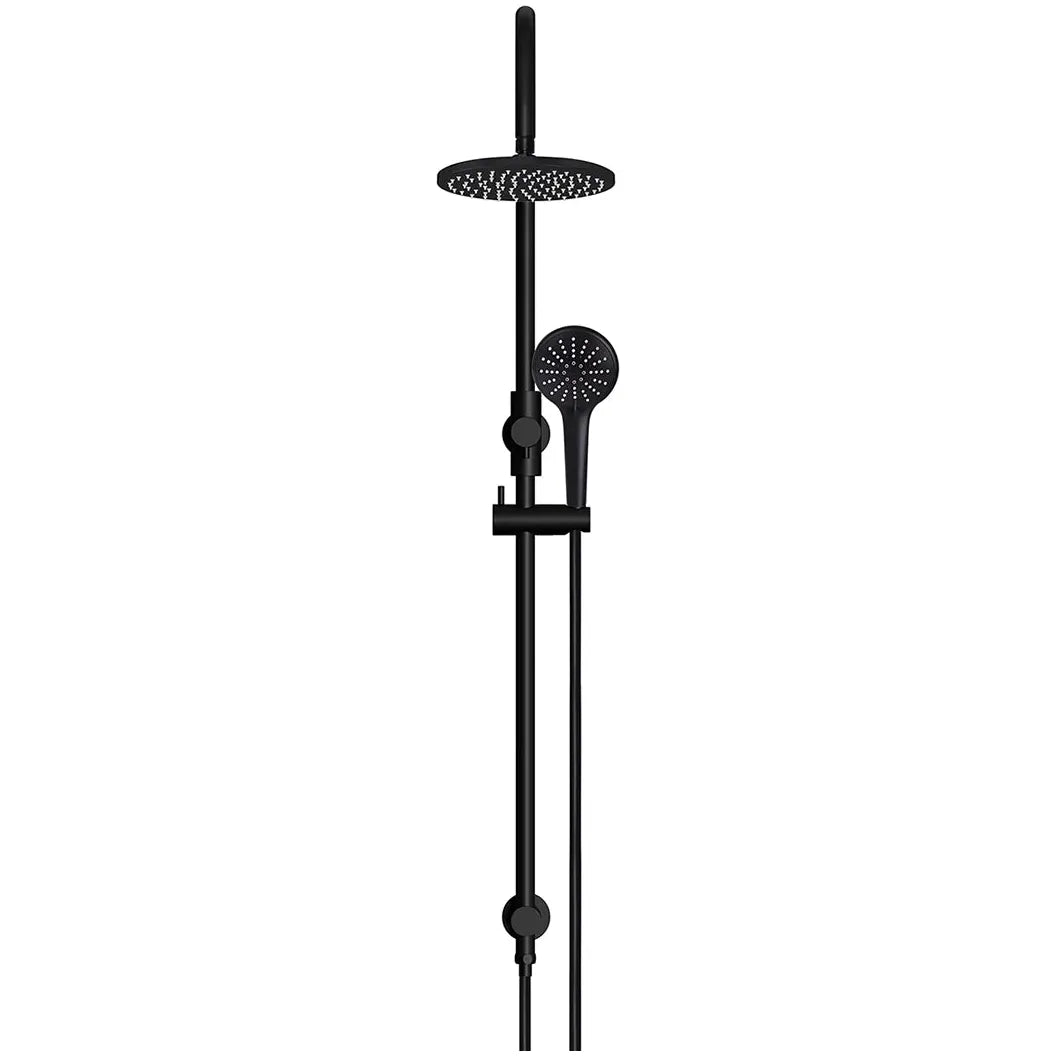 Round Gooseneck Shower Set With 200mm Rose, Three-function Hand Shower