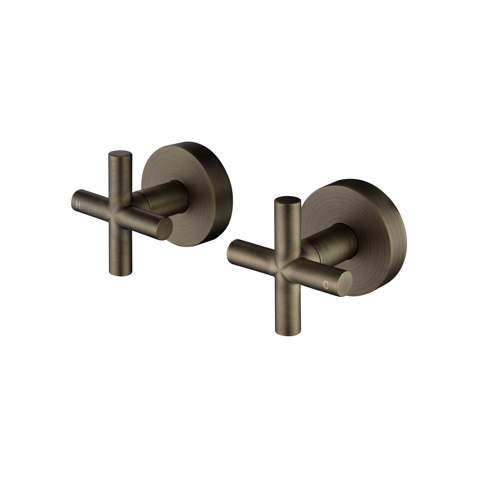 Northcote Antique Brass Cross Handle Wall Taps