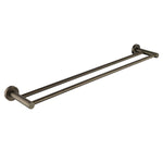 Northcote Antique Brass Round 750mm Double Towel Rail