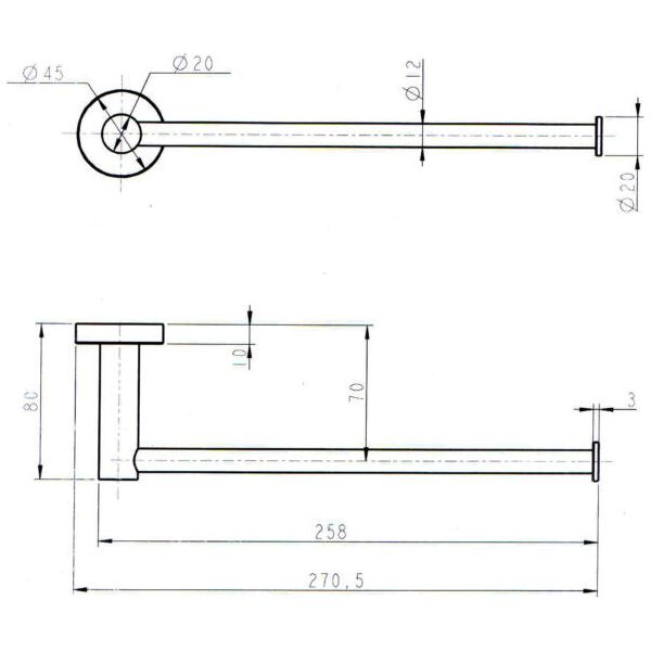 Northcote Antique Brass Round Guest Towel Rail