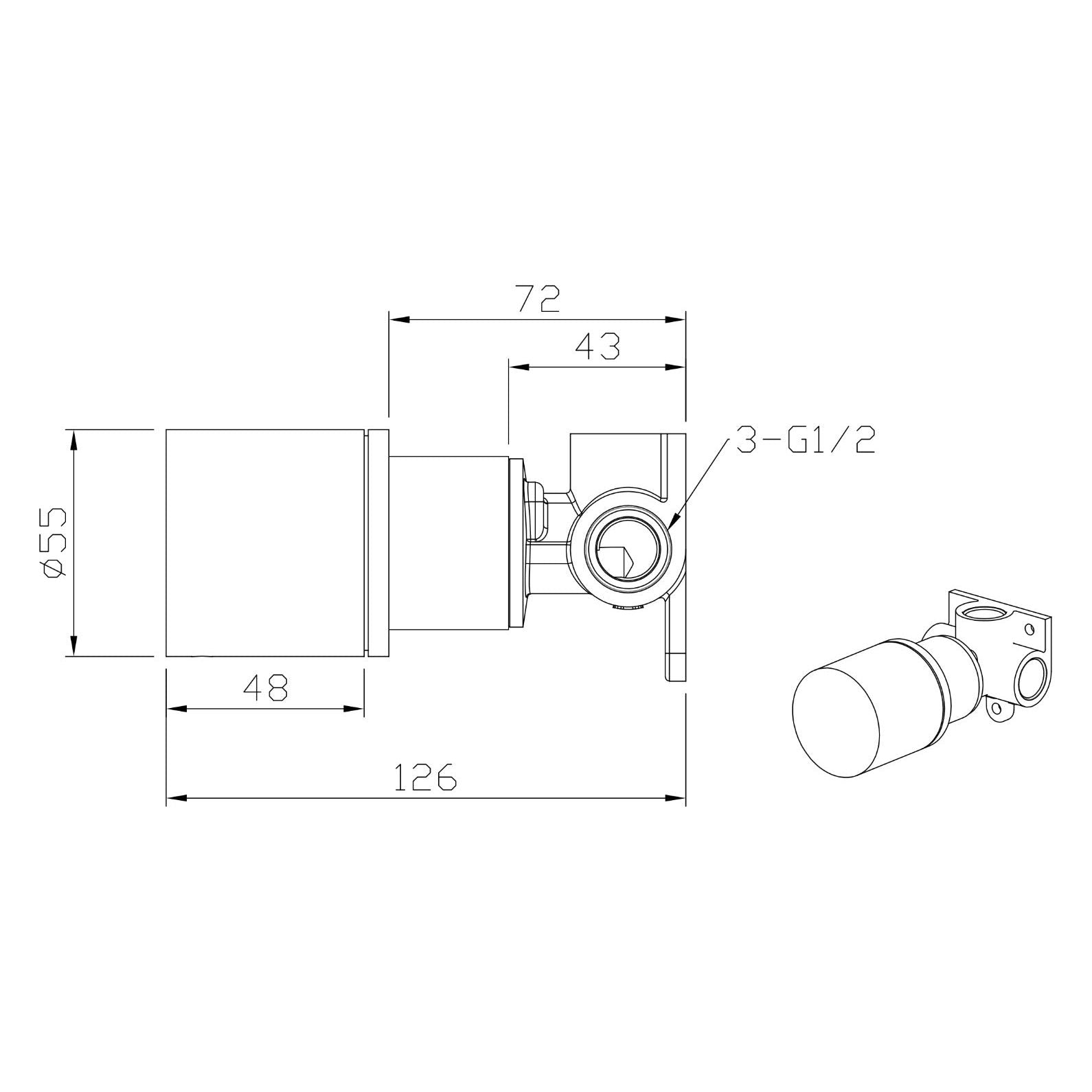 Northcote Antique Brass Round Progressive Wall Mixer