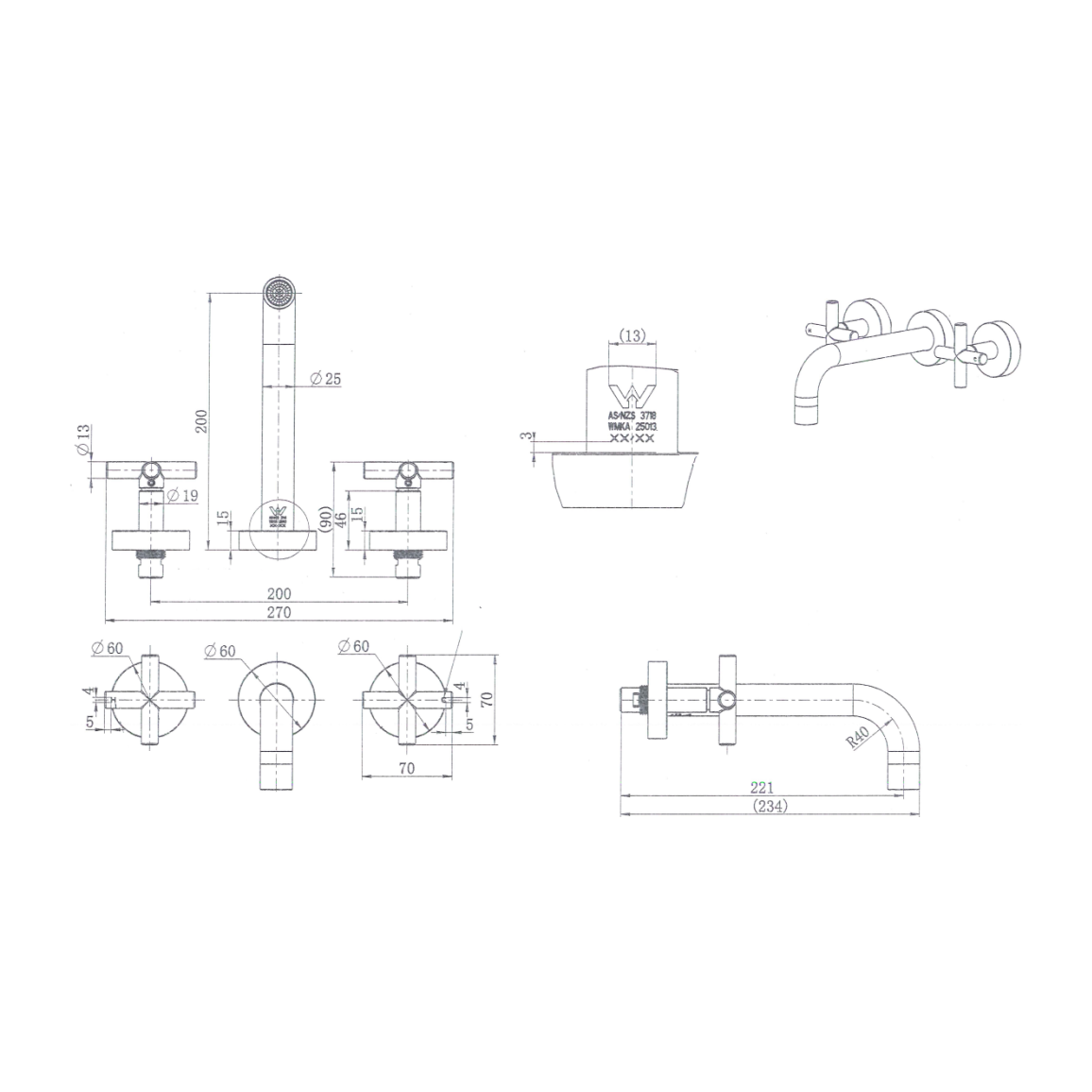 Ryker Bath Set 1/4 Turn