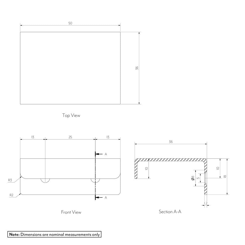 Rappana Cabinetry Pull - 50mm - AntiquePVD Aurum