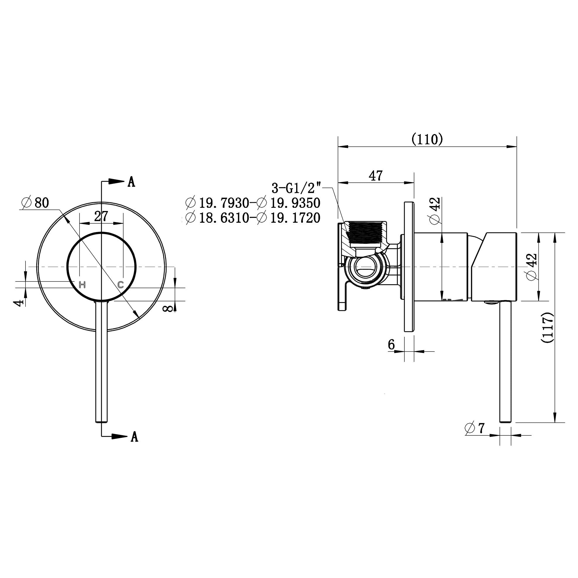 Star Mini Shower or Bath Mixer