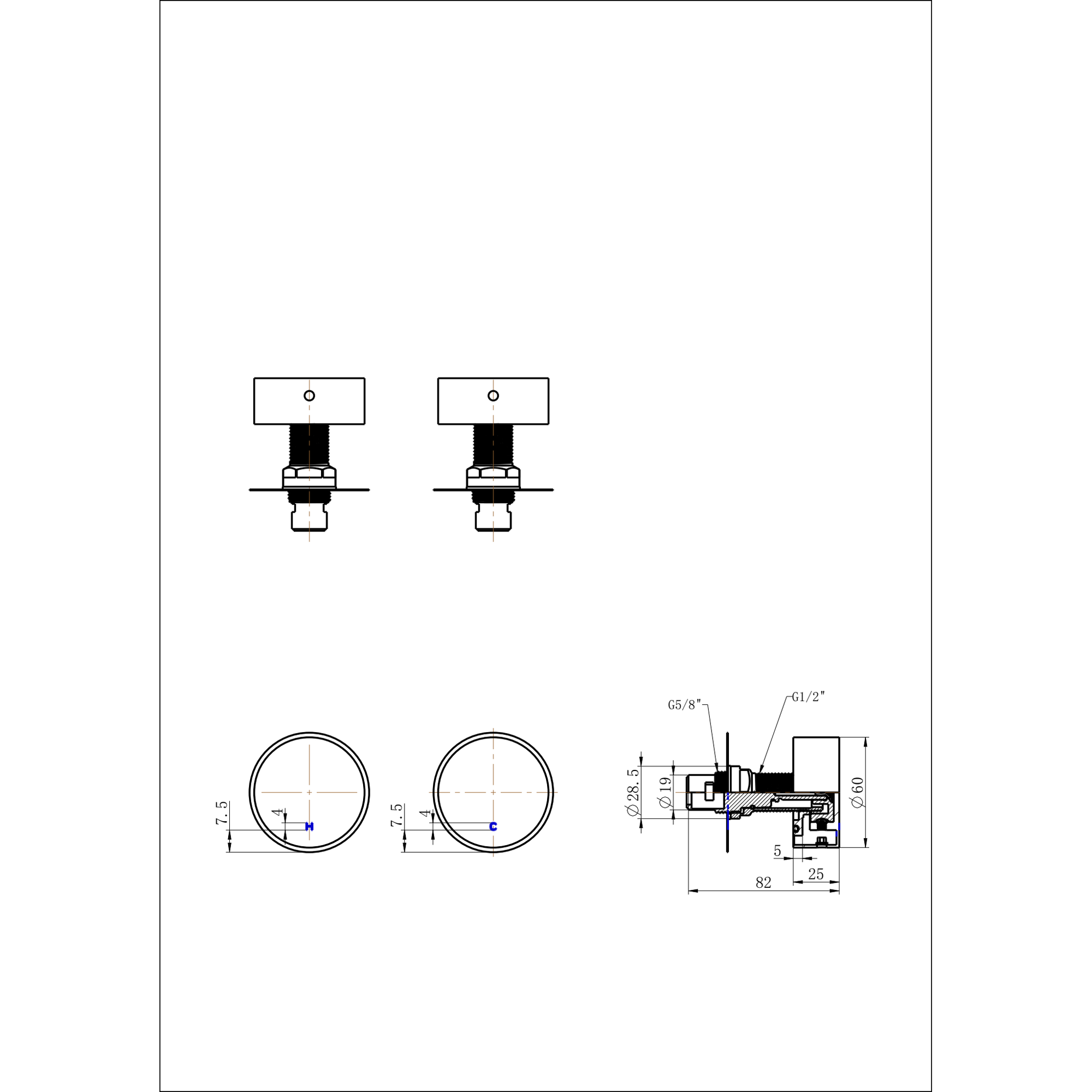 Star Mini Round Wall Top Assemblies