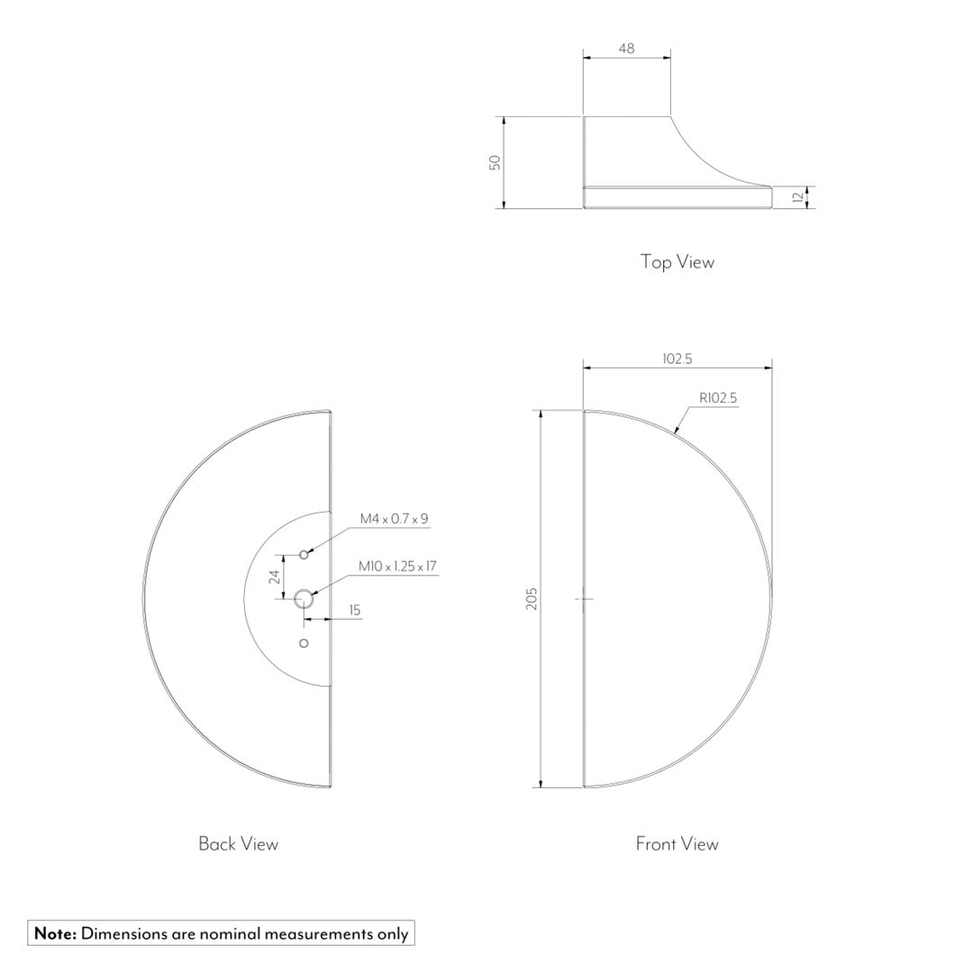 Travertine Half Moon Entry Door Pull (Single)