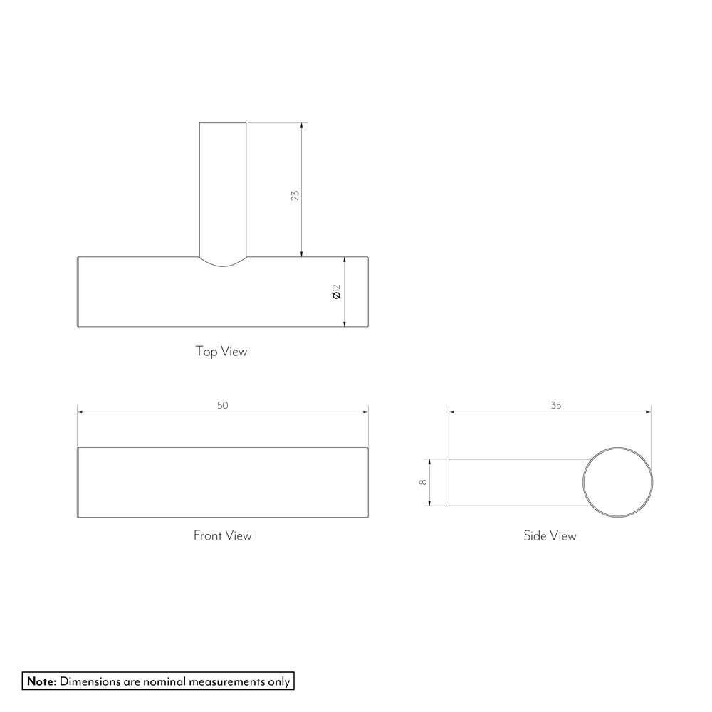 Tezra Cabinetry T Pull 50mm