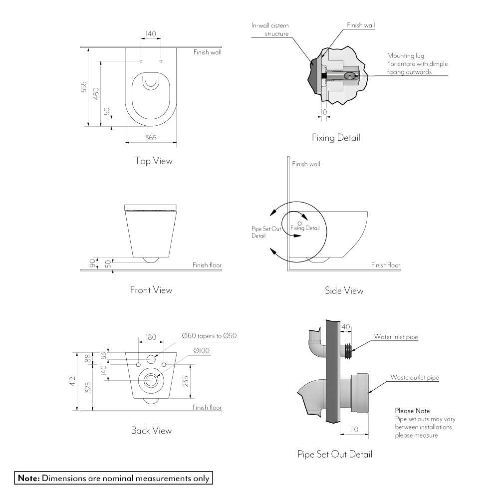 Asher - Wall-Hung Toilet Pan