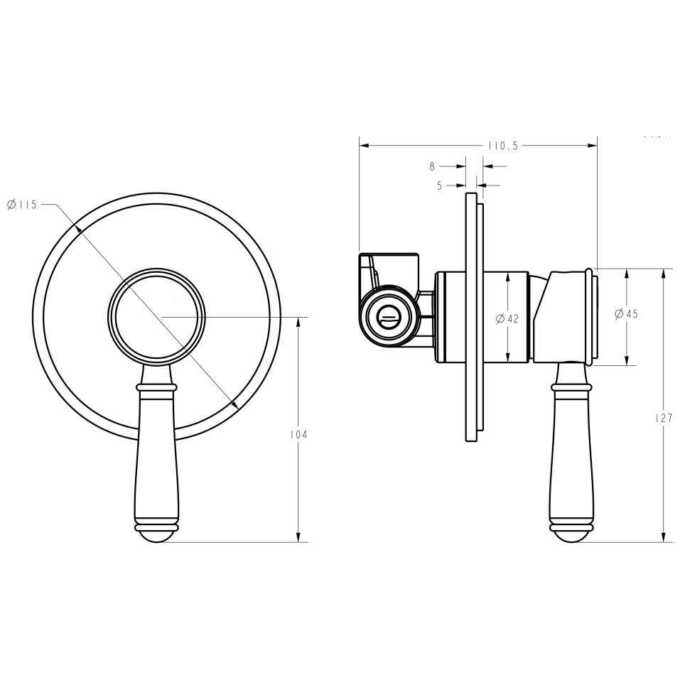 Clasico Shower Mixer – Trim Kit