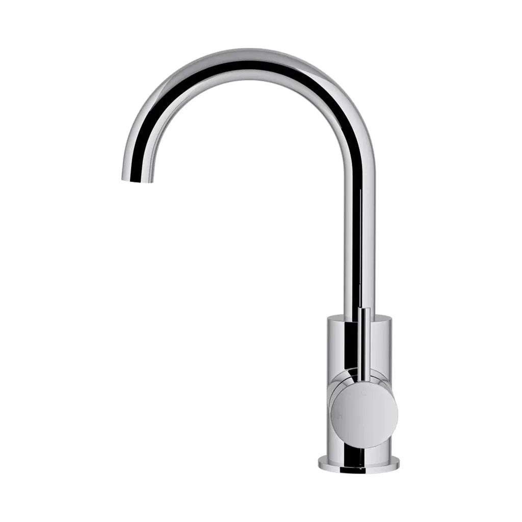 Round Gooseneck Basin Mixer with Cold Start