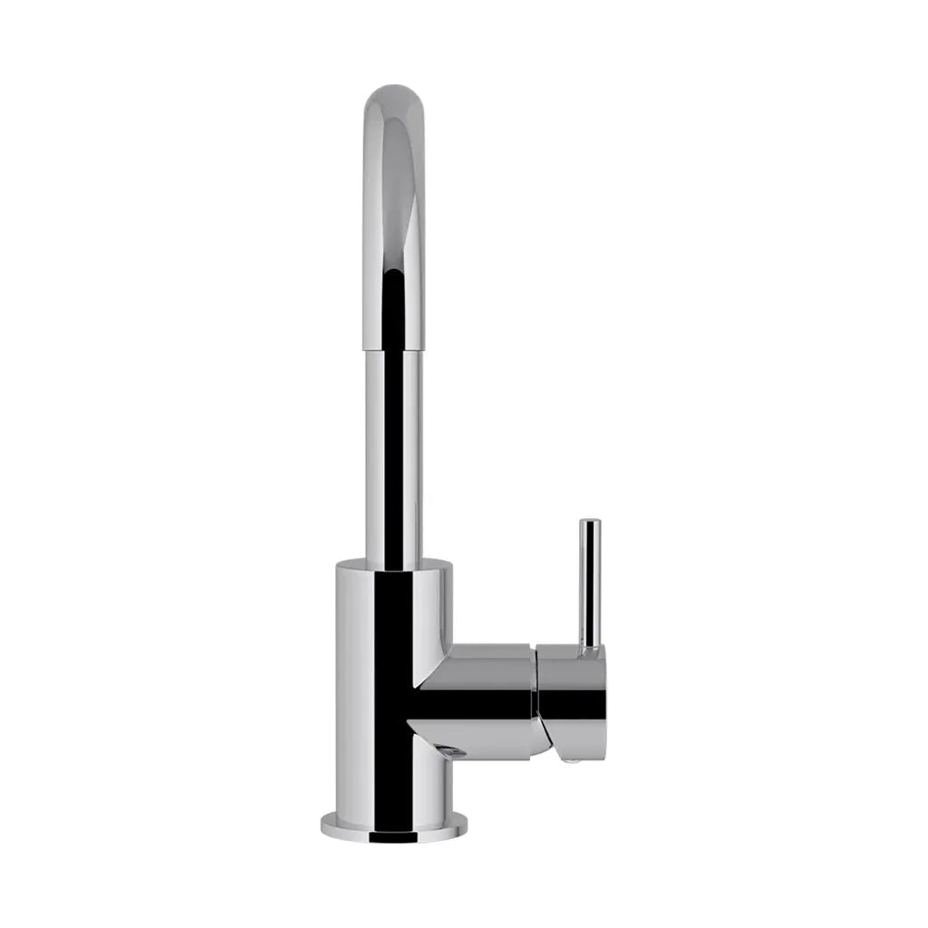 Round Gooseneck Basin Mixer with Cold Start